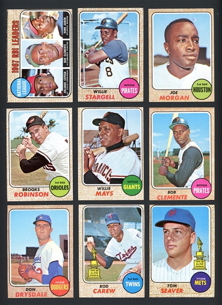 1968 Topps Lot Of 202 Cards With Stars And HOFers