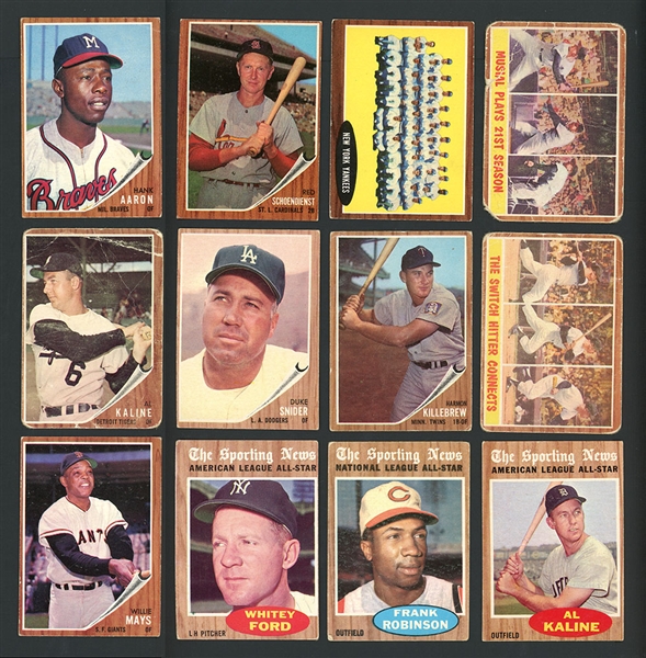 1962 Topps Baseball Group Of 135 Including Stars And HOFers