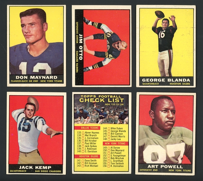 1961 Topps Football Group Of 80 Cards With Stars And HOFers