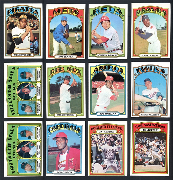 1972 Topps Baseball Group Of 241 Cards With Stars And HOFers