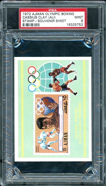1972 Ajman Olympic Boxing Stamp - Souvenir Sheet PSA 9 MINT