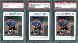 1992 Impel #31 Lance Armstrong Rookie Group Of Three (3) All PSA Graded