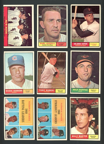 1961 Topps Partial Set (414/587) With Stars And HOFers
