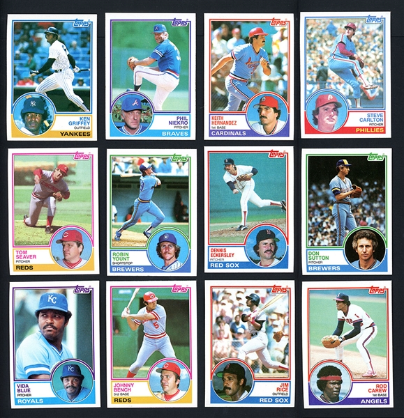 1983 Topps Baseball Partial Set (564/792) With Stars And HOFers With 1000 Total Cards