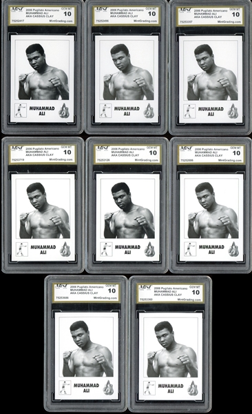 2006 Pugilato Americano Muhammad Ali Aka Cassius Clay Group Of Eight (8) Mint Grading 10 GEM MINT 
