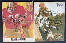 Group of (2) Signed Football Programs With Merlin Olsen