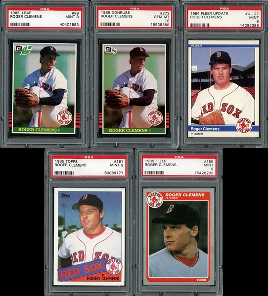 1984-85 Roger Clemens Rookie Card Group Of (5) PSA Graded Cards
