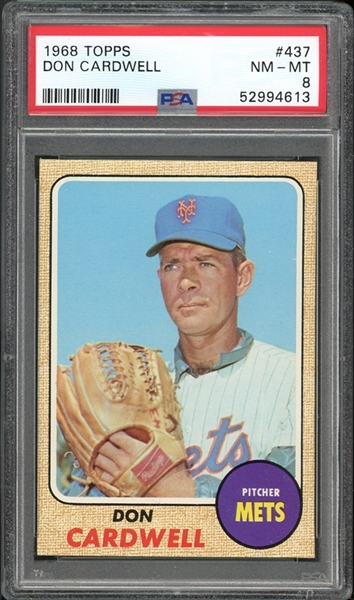 1968 Topps #437 Don Cardwell PSA 8 NM-MT