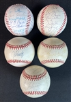 Group of (5) Signed Baseballs With Smoltz, Clemens