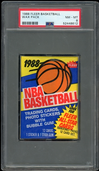 1988 Fleer Basketball Wax Pack PSA 8 NM-MT