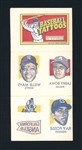 1971 Topps Baseball Tattoos Sheet With Mays
