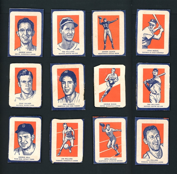 1952 Wheaties Group Of 16 Cards Along With a Small Group Of 1952 Bowman