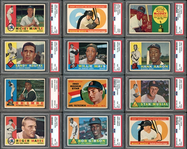 1960 Topps Exceptionally High Grade Complete Set PSA 8 Or Higher 8.10 GPA