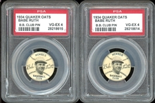 1934 Quaker Oats Babe Ruth Group Of Two (2) PSA 4 VG-EX