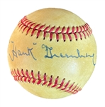 Hank Greenberg Single Signed (Ballpoint Ink) OAL Brown Baseball