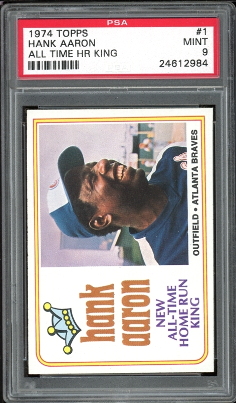 1974 Topps #1 Hank Aaron New All-Time Home Run King PSA 7