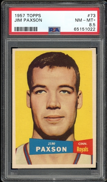 1957 Topps #73 Jim Paxson PSA 8.5 NM-MT+