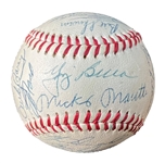 1956 New York Yankees Team Signed Baseball JSA LOA