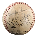 1937 New York Giants Team Signed Baseball with Mel Ott JSA LOA