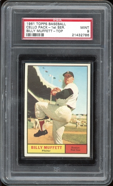 1961 Topps Baseball Cello Unopened 1st Series (Billy Muffett- Top) PSA 9 MINT