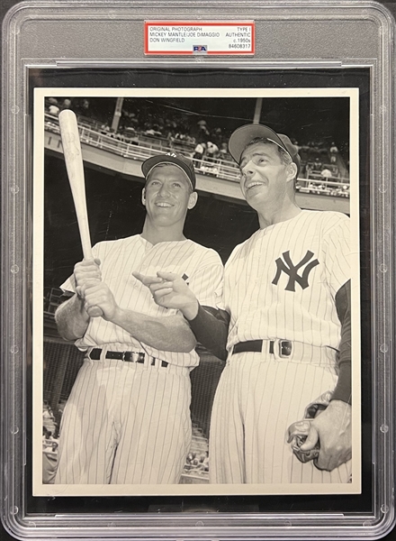 1950s Mickey Mantle And Joe DiMaggio Type I Photograph (Don Wingfield) PSA Authentic
