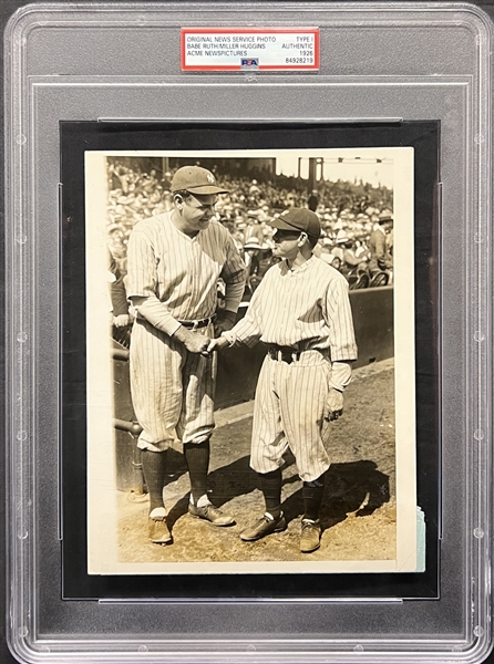 1926 Babe Ruth And Miller Huggins Type I News Service Photo Acme Newspictures PSA Authentic