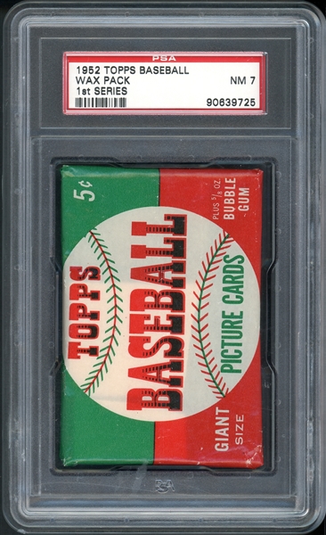 1952 Topps Baseball Unopened Wax Pack 1st Series PSA 7 NM