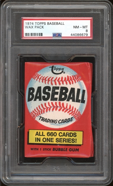 1974 Topps Baseball Wax Pack PSA 8 NM-MT