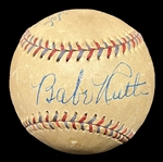 Spectacular Babe Ruth Signed OAL (Harridge) Baseball PSA/DNA And JSA