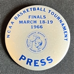 Rare 1966 NCAA Finals Press Celluloid Pin From Texas Western Championship - First All Black Starting Five
