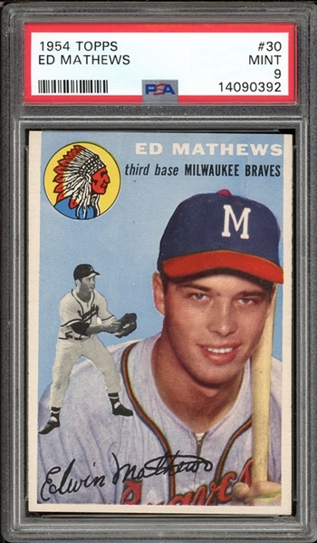 1954 Topps #30 Ed Mathews PSA 9 MINT