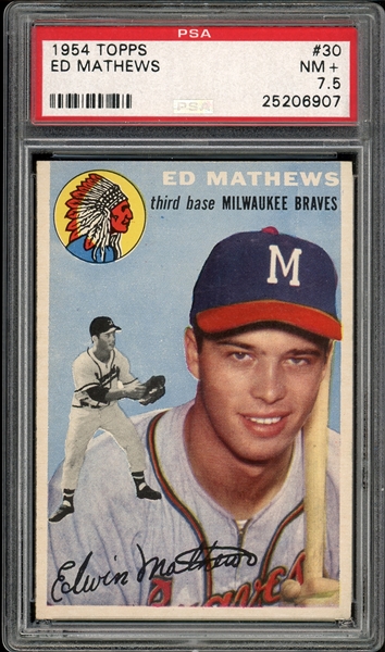 1954 Topps #30 Ed Mathews PSA 7.5 NM+