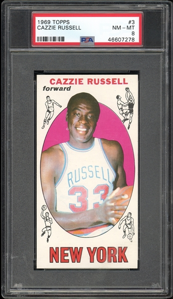 1969 Topps #3 Cazzie Russell PSA 8 NM-MT