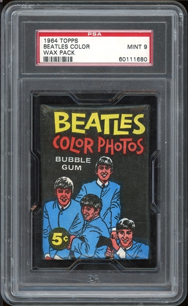 1964 Topps Beatles Color Wax Pack PSA 9 MINT