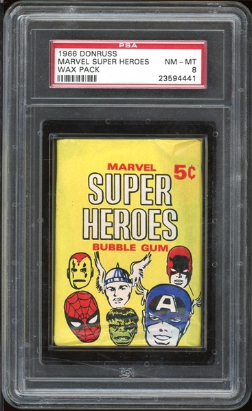 1966 Donruss Marvel Super Heroes Wax Pack PSA 8 NM-MT