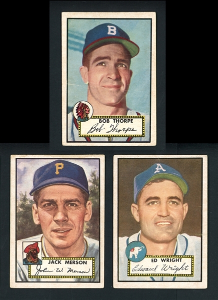 1952 Topps Baseball High Number Lot Of Three (3)