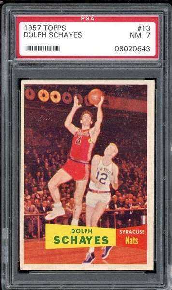 1957 Topps #13 Dolph Schayes PSA 7 NM