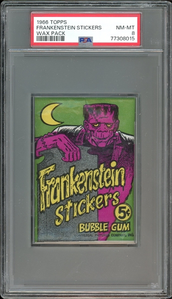1966 Topps Frankenstein Stickers Wax Pack PSA 8 NM-MT