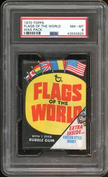 1970 Topps Flags Of The World Wax Pack PSA 8 NM-MT