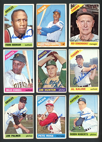 1966 Topps Baseball Partial (332/598) Autographed Set JSA 