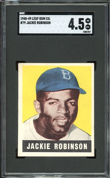 1948-49 Leaf Gum Co. #79 Jackie Robinson SGC 4.5 VG-EX+