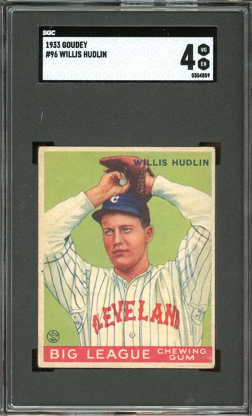 1933 Goudey #96 Willis Hudlin SGC 4 VG-EX