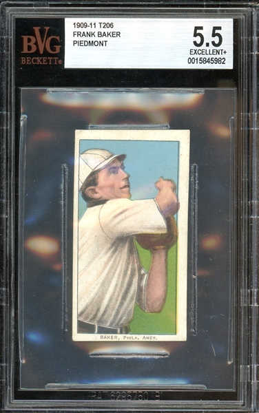 1901-11 T206 Frank Baker Piedmont BVG 5.5 EX+