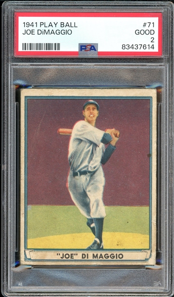 1941 Play Ball #71 Joe DiMaggio PSA 2 GD