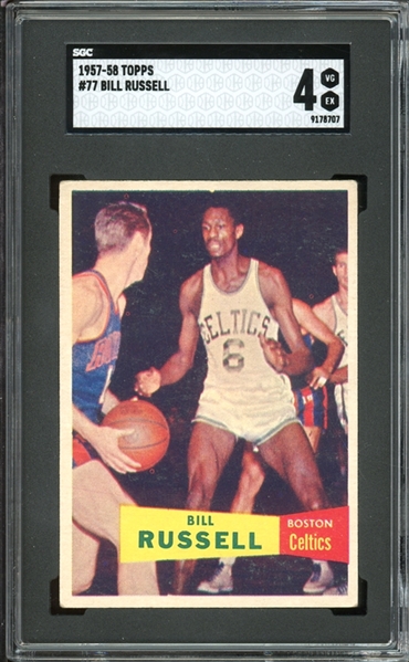 1957-58 Topps #77 Bill Russell SGC 4 VG-EX