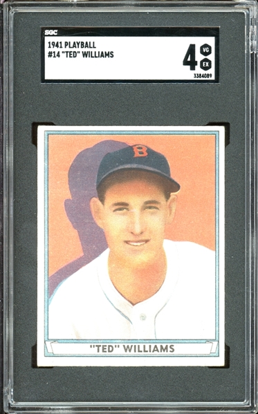 1941 Play Ball #14 Ted Williams SGC 4 VG/EX