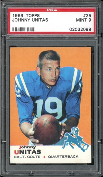 1969 Topps #25 Johnny Unitas PSA 9 MINT