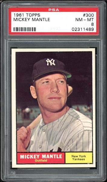 1961 Topps #300 Mickey Mantle PSA 8 NM-MT