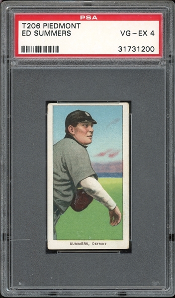 1909-11 T206 Piedmont 350/25 Ed Summer PSA 4 VG-EX