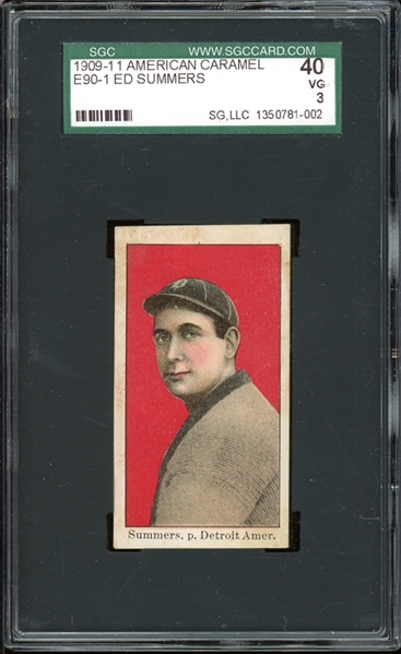 1909-11 E90-1 American Caramel Ed Summers SGC 3 VG